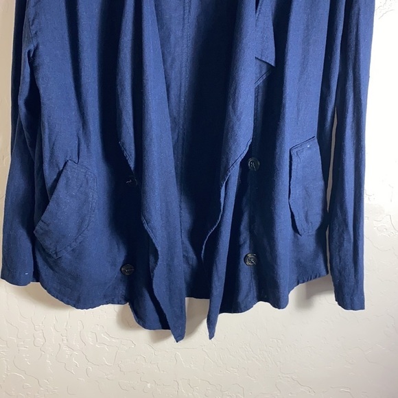 Love tree blue linen blend jacket - Picture 3 of 7